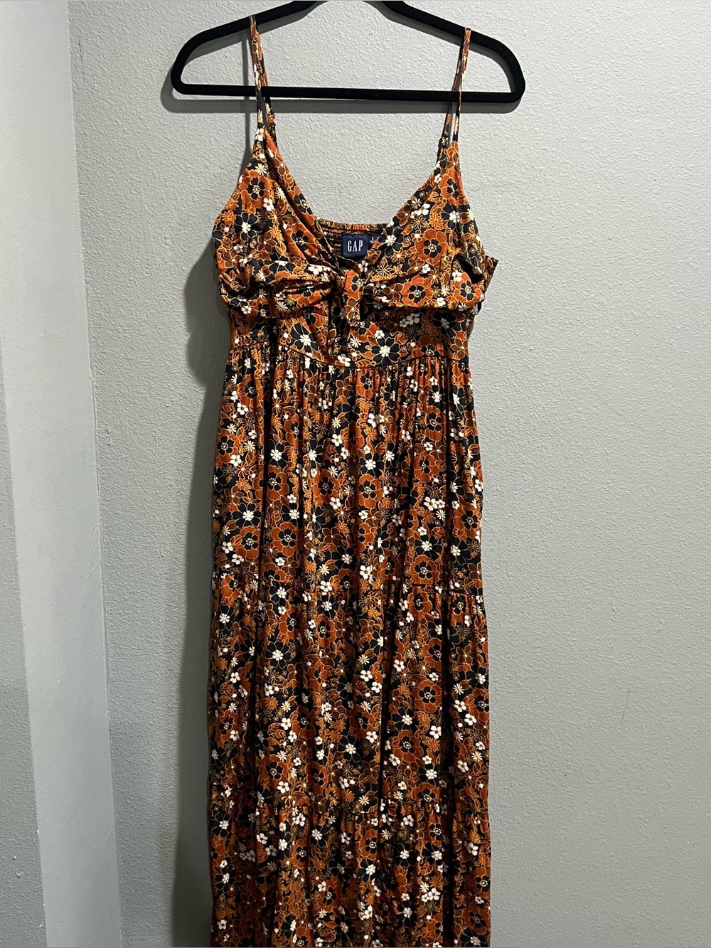 GAP Floral Tie-Front Maxi Dress